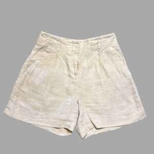 Banana Republic Beige Full Linen High Waist Women's Shorts